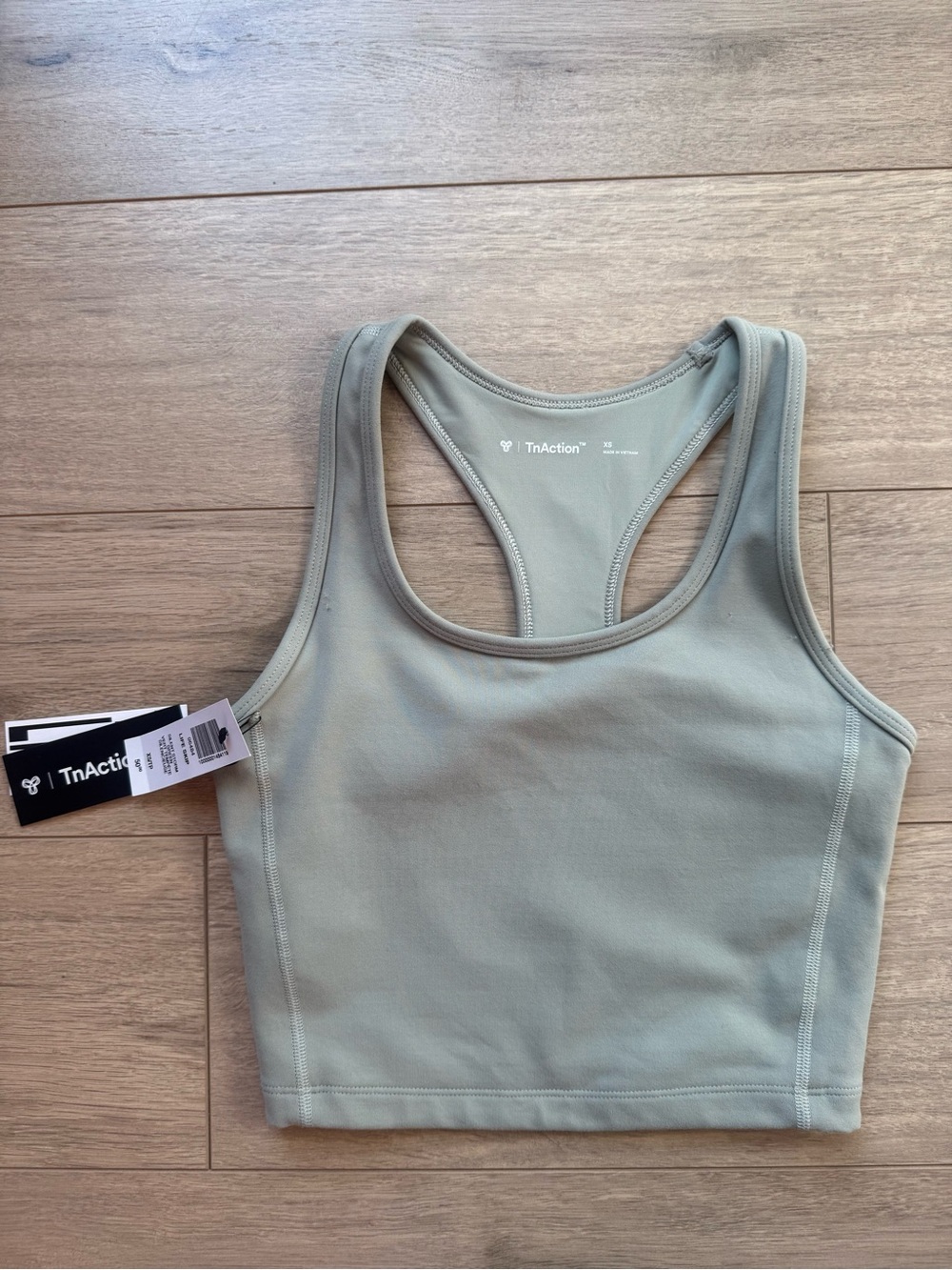 TnAction Racerback Crop Top (Silent Storm Green)